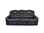 Bravado 3 + 2 Genuine Leather Power Recliner Sofa With Adjustable Headrest And Extras