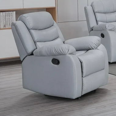 Leather Recliner Sofa Grey & Black - DF Beds