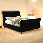 Chesterfield Swan Sleigh Bed - D F Beds - DF Beds