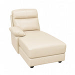 Malfi Modular Genuine Leather Chaise Seat Left Beige