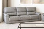 Dalmore Genuine Leather Sofa Grey 3 Seater 