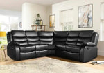 Leather Recliner Sofa Grey & Black - DF Beds