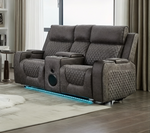 Olivia Power Recliner Sofa, USB & Type-C Ports, Cupholders, Console & Built-in Speaker