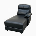 Malfi Modular Genuine Leather Single Chaise Seat Right End Black