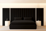 Chateau Noir Extended Panels Metal Bed Frame 6ft Super King Upholstered Black With Cream Frame
