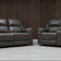 Roman Leather Recliner Sofa Brown & Grey