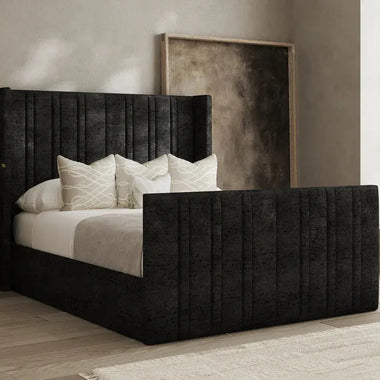 Luxe Winged Upholstered Bed Frames - D F Beds - DF Beds