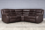 Leather Reclining Sofa Grey, Black, Brown or Cord - DF Beds