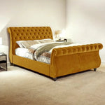Chesterfield Swan Sleigh Bed - D F Beds - DF Beds