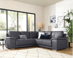 Grey Leather Sofa - D F Beds