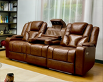 Bravado 3 + 2 Genuine Leather Power Recliner Sofa With Adjustable Headrest And Extras