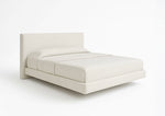 The Aether Floating Bed Frame Upholstered White
