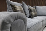 Verona Fullback Or Scatterback Grey Fabric Sofa With Cushions