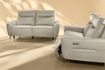 Bella 3 + 2 + 1 Seater Genuine Leather Power Recliner Sofa Grey