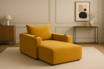 Lounge Home Cinema Sofa Chaise With Cupholders Mustard