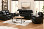 Zana 3 + 2 + 1 Sofa Set Leather Black