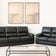 Dalmore Genuine Leather Sofa Black 3 + 2 Seater 