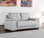 Grey Leather Sofa - D F Beds - DF Beds