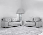 Black Or Grey Leather Sofa - D F Beds - DF Beds