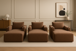 Lounge Home Cinema Sofa Chaise Three Set With Cupholders Coffee Colour