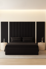 Chateau Noir Metal Bed Frame 5ft King Upholstered Black With Cream Frame