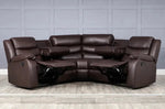 Leather Recliner Sofa Grey & Black - DF Beds