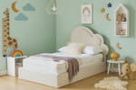 Lume Cloud Bed Frame 3ft Single Cream Plush Kids Children Bed
