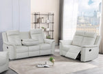 Reno Leather Recliner Sofa 3 + 2 Seater Sofa Set Light Grey