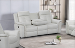 Reno Leather Recliner Sofa 3 Seater Sofa Light Grey