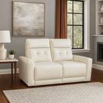 Melinda Genuine Leather Power Recliner Sofa Cream 2 Seater