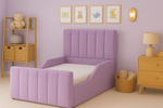 Panel Kids Bed Frame With Side Rails 3ft Single Toddler Bed Lilac 