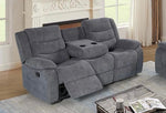 Leather Recliner Sofa Grey & Black