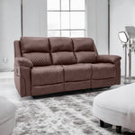 Roman Leather Recliner Sofa Brown & Grey