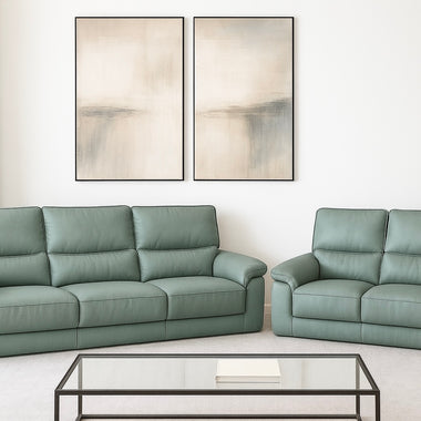 Dalmore Genuine Leather Sofa Green 3 + 2 Seater Set 