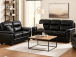 Zana 3 + 2 Sofa Set Leather Black