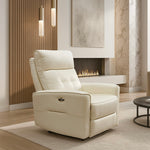 Melinda Genuine Leather Power Recliner Sofa Cream Armchair 1 Seater