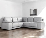 Grey Leather Sofa - D F Beds - DF Beds