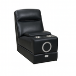 Malfi Modular Genuine Leather Single Speaker Console Black