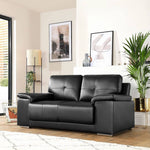 Grey Leather Sofa - D F Beds