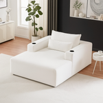 Lounge Home Cinema Sofa Chaise With Cupholders White 