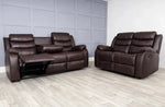 Leather Recliner Sofa Grey & Black - DF Beds