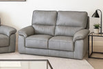 Dalmore Genuine Leather Sofa Grey 2 Seater Static