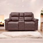 Roman Leather Recliner Sofa Brown & Grey