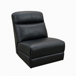 Malfi Modular Genuine Leather Single Middle Seat Black