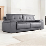 Grey Leather Sofa - D F Beds - DF Beds