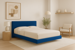 The Aether Floating Bed Frame Upholstered Royal Blue