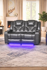 Bravado 3 + 2 Air Leather Power Recliner Sofa With Adjustable Headrest And Extras