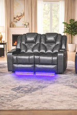 Bravado 3 + 2 Air Leather Power Recliner Sofa With Adjustable Headrest And Extras - DF Beds