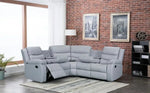 Leather Recliner Sofa Grey & Black - DF Beds