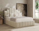 Paneling Bed Frame Fabric - D F Beds